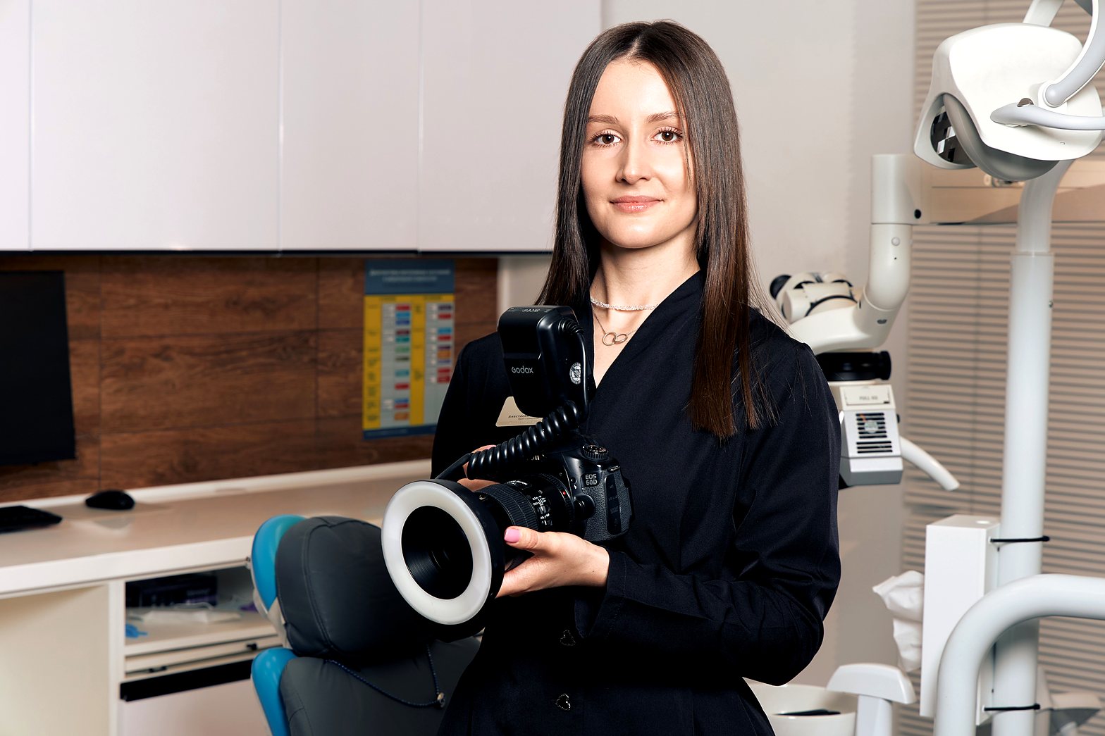 Марина Сабеева с оборудованием для стоматологического фотопротокола